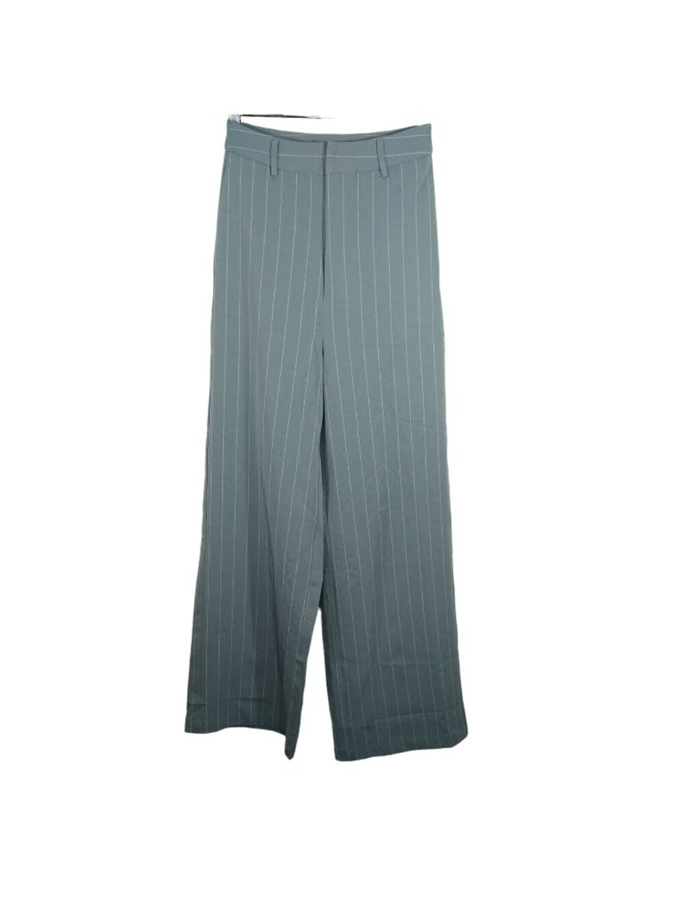 Forever 21 Pinstripe Wide Leg Pants Trousers Women Size S Sage Green NEW